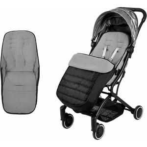 2 in 1 Baby Stroller Cushion Bunting Bag Removable Windproof Footmuff Toddler Warm Pushchair Seat Mat Cushion Outdoor Thicken Cushion Kids Warm Leg Protector Bag Stroller Liner (gray+black)