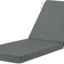 Chaise Lounge Cushions Outdoor, 72"x21"x3" Triple-Waterproof Outdoor Chair Cushions with Removable Cover, 4 Adjustable Ties Lounge Chair Cushions for Outdoor Furniture, Dark Grey (72x21x3 Inch)