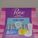 Poise Ultra Thin Incontinence Pads & Postpartum Pads for Bladder Leaks, 4 Drop Moderate Absorbency, Long Length, 144 Count
