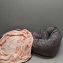 LE SURE Donut Small Dog Bed - Round Cat Beds for Indoor Cats Anti-Anxiety Calming Gift for Pets, Washable Cute Modern Beds with Jacquard Shaggy Plush & Anti Slip Bottom, 23 Inch, Pink Taffy