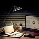 Desk Lamp Modern Industrial 100% Metal Adjustable Table Lamp 24", Natural Light (4000K) with Dimmer, Ideal for Office Bedroom Study Room Living Room Nightstand Bedside Lamps Nickel