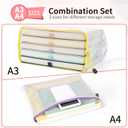 Umriox Mesh Zipper Pouch Bags, A3+A4 (12 Colors, 24 Packs), Large Storage Bags, Zipper Bags for Office Supplies Travel Accessories and Board Games Storage