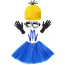 LASPOR Halloween Cosplay Costume Accessories Adults Beanie Hats/Goggles Glasses/Gloves/Suspenders for Men Women Party Set