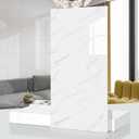 Marble Peel and Stick Backsplash Waterproof 23.6"x11.8" PVC Wall Panels, PVC Foam Marble Tile, Back Splash Stick on Tiles (Not Real Tile) for Kitchen Bathroom Living Room (10, White Marble)