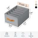 DIMJ Wardrobe Clothes Organizer - Foldable Drawer Organizers for Clothing, Fabric Clothes Organizer, Closet Organizers and Storage Boxes for Jeans, TShirt, Sweaters, Pants, Underwear, Legging (6 Pack, Grey)