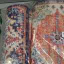 KIMODE Anti Fatigue Kitchen Mat, Boho Vintage Kitchen Rugs Sets of 2, Cushioned Non-Slip Kitchen Mats for Floor, Comfort Kitchen Floor Mats for Sink, Laundry, Desk Orange/Purple,17"x47"+17"x29" (Orange/Blue/Multi)