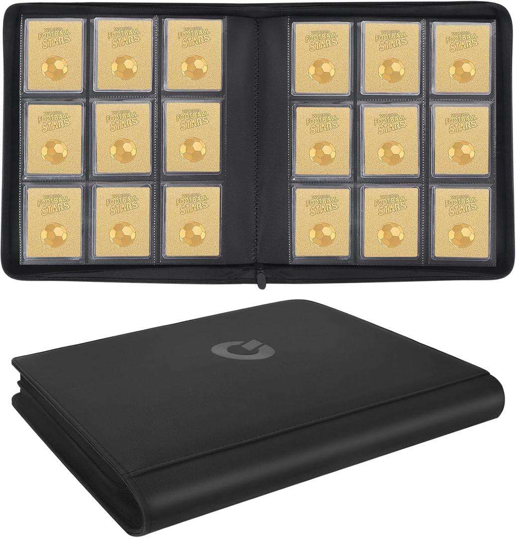 Toploader Binder, top loader binder for cards, Holds 324 Toploaders, 9-pocket, card folders for trading cards or Sports Cards in 3 x 4'' Toploaders