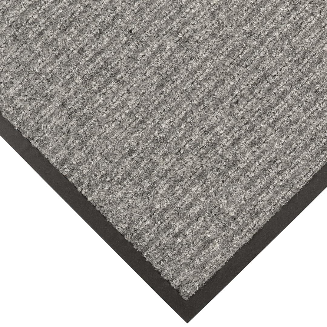 Notrax Heritage Rib™ Commercial Indoor Door Mat Office Rugs – 3' x 10' Gray Front Door Mat with Double Rib 22oz Yarn, Non-Slip Vinyl Backing – Durable Entryway Rug Made in The USA – 117S0310GY