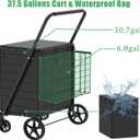 Heavy Duty Folding Shopping Cart with 360° Swivel Wheels, Super Jumbo