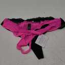 Smart & Sexy Women's Lace Trim Thong Panty, 2-Pack, Electric Pink/ Black Hue, 7