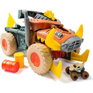 Monster Jam Mini Jam, Megalodon Mad Hog Chomper and Monster Truck, Fun Cleanup and Storage, Kids Toy Gifts for Boys and Girls Ages 3 and Up (Multicolor)