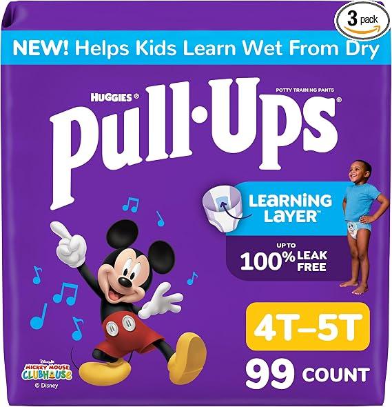 Pull-Ups Boys' Potty Training Pants, Size 4T-5T, 99 Count
