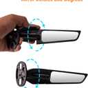 Racing Motorcycle Rear View Mirrors, 360 Rotating Stealth Mirrors Compatible with Honda CBR300R CBR500R CBR600RR CBR1000RR, Kawasaki Ninja 300 400 650, Suzuki GSXR 600 750, Yamaha, Ducati