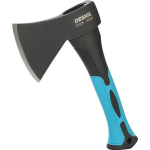 10 Outdoor Hatchet Forged Carbon Steel Heat Treated Hand Tool, Fiberglass Shock Reduction Handle with Anti-Slip Grip, Blue