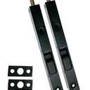 QCAA Solid Brass Flush Bolt, 7", Matte Black, 2 Pack