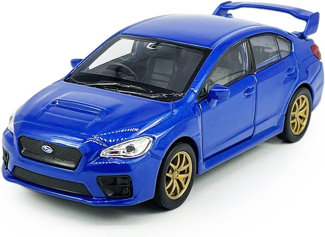 Metanyl Impreza WRX STI Toy Car Racing Sports Diecast Model Car 1/36 Scale Metal Pull Back Vehicle, Doors Open, Zinc Alloy Casting, Boys Toys Kids Birthday Gifts Mens Collection, Blue