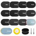 Senmai Tools 130 PCS 3 Inch Sanding Discs Hook and Loop 80-10000 Grits with 1/4" Shank, Backing Pad, Foam Buffering Pad, Wet Sanding Paper Kit for Wood Metal Mirror Jewelry Car Polishing