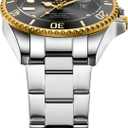 LN LENQIN Mens Watches Stainless Steel Waterproof Analog Quartz Watch for Men with Date Luminous Fashion Wristwatch