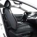 Car Seat Covers Front Pair,Universal Fit for Most Cars,SUV,Sedans and Pick-up Trucks,Automotive Faux Leather Vehicle Cushion Covers(Front Pair,Black/White)