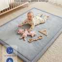 Baby Play Mat for Floor,1.3" Thick 71x59 Playpen Mat,Extra Large Nursery Rug,Tummy Time Foam Mats,Plush Soft Padded Playmate for Babies 6-12 Months Crawling,Non-Slip for Toddler Kids Playroom(Grey)
