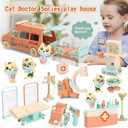 BananMelonBM Cat Dolls Doctor Pet Pretend Play Toys, Figures Playset Toy, Hospital and Ambulance Toy with Lights and Sound, Educational Toys, Gift for Kids Toddlers Boys and Girls