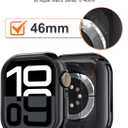 2 x TPU Protective Case for Apple Watch Series 10/11 46mm Case, Lightweight, Soft Skin-Friendly, for Daily & Sports Use [No Screen Protector] Black