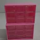 Wenqik 2 Pcs Small Drawer Organizer Teacher Toolbox Small Organizer with 9 Clear Drawers Plastic Desktop Craft Storage Box for Desk Office Classroom Home 7" x 3.9" x 4.7"(Rose Red)