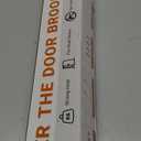 Lorbro Broom Holder Door Mount, Over the Door Broom and Mop Holder with 2 Over Door Hooks, Wood Broom Hanger, Tool Rack Organizer for Laundry, Garage, Closet, Kitchen Decor, 4 Slots & 4 Hooks Rustic (White)