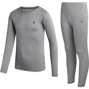 Spyder Kids Thermal Underwear Set - 2 Piece Soft Stretch Moisture Wicking Girls Boys Thermal Set Long Johns for Kids, Size: 8-10