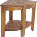 AquaTeak The Original 15.5" Kai Corner Teak Shower Bench with Shelf