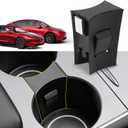 YHTAUTO Center Console Cup Holder Insert, for 2021 2022 2023 Tesla Model Y Model 3, Slot Slip Limit Clip, Upgraded Tesla Accessories