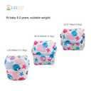 ALVABABY Swim Diapers 2pcs Reusable Baby Swim Diaper 9 Months-3T Adjustable Snap Washable Toddler Swimming Diaper for Pool Beach & Swim Lessons – Waterproof PUL Leak-Proof UPF 30+ Large Size