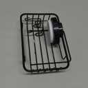 LEVERLOC Soap Holder Dish with Hooks for Shower, Bar Suction Cup Soap Tray Wall Mounted, Rustproof Stainless Steel Sponge Holder Caddy for Bathroom Bathtub Kitchen Sink, Black (1 Tier)