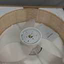 20 inches Low Profile DC Small Boho Wicker Ceiling Fan with Light Fixture and Remote,Enclosed Bamboo Rattan Caged Flush Mount Bladeless Wooden Fandelier for Kitchen Bedroom Indoor