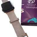 DSAAplus Bling Leather Band For Apple Watch Band 41/40/38/44/45/46/49/42mm for iWatch Series 10 9 8 7 6 5 4 3 Ultra SE (rose gold+rose gold buckle)