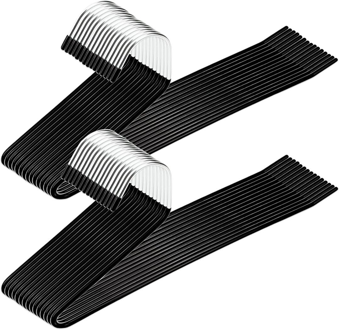 30 Pack Non Slip Jean Hangers, Space Saving Clothes Open Ended Hanger, Versatile Blanket Hangers for Heavy Pants, Scarf, Tablecloth, Slacks Women Men