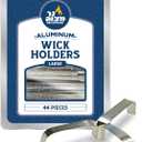 Ner Mitzvah Aluminum Wick Holders - 44 Pack - Large - for Stand Up Wicks in Oil Cup Candle - Multipurpose Use