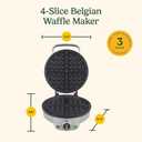 Cuisinart Belgian Waffle Maker, Round Waffle Iron, 6 Setting Adjustable Browning, Audible Alert, Nonstick Plates, WAF-200NAS