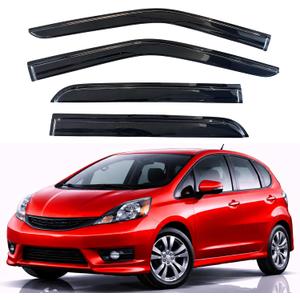 KPY Rain Guards Fit for 2009-2014 Honda Fit, Out-Channel Window Visors Vent Wind Deflectors 4PC, Car Accessories for 09-14 Honda Fit