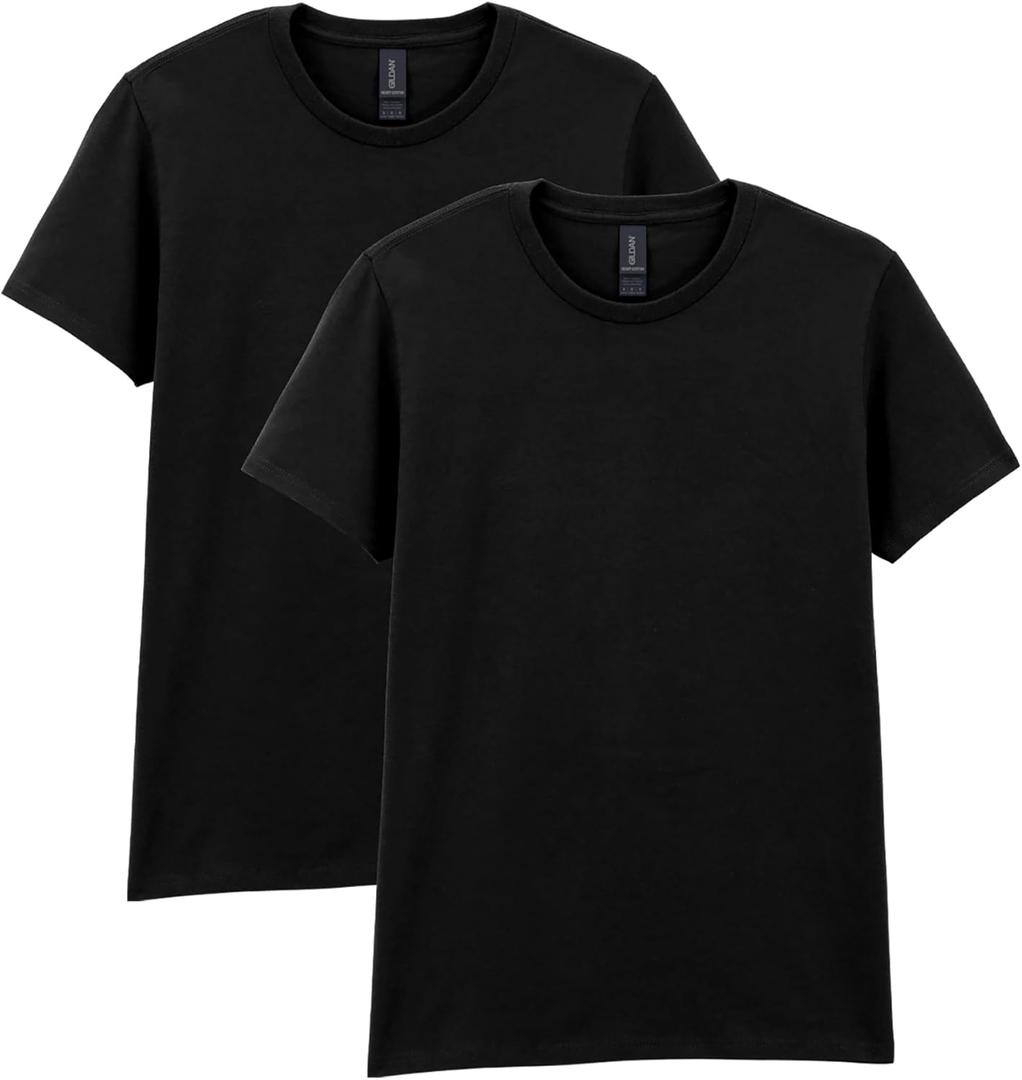 Gildan Women's Heavy Cotton T-Shirt, Style G5000L, 2-Pack (Medium, Black)