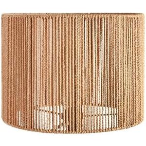 Boho Lamp Shades,Small Lamp Shades For Table Lamps,Wicker Drum Bell Lamp Shade for floor lamps,Vintage Rattan Lampshade for Hanging Lamp,Wall Sconce, Spider Fitter Replacement Floor Lamp Shade Large
