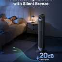 DREO Tower Fan for Bedroom, 28 ft/s, 20dB Quiet Oscillating Bladeless Fan with Remote, 9 Speeds, 4 Modes, 12H Timer, LED Display, Standing Floor Fan Powerful for Indoor Home Office Room, 42 Inch