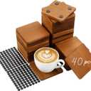 Meanplan 40 Pcs Blank Wooden Coasters, 4 x 4 x 0.28 Inch, Square, Brown
