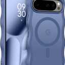 BENTOBEN Magnetic for Google Pixel 10 Pro XL Case Cute, Curly Wavy Pixel 10ProXL Case [Compatible with MagSafe] Anti-Slip Bumper Matte Slim Women Girls Boys Cover for Google 10ProXL 6.8", Sierra Blue