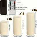 48 Pack Flameless Candles with Remote & 24H Timer - Waterproof Battery Operated Decorative Candles,3 Sizes(4" 5" 6" inch) for Home Decor, Wedding, Christmas, Party (Warm White)