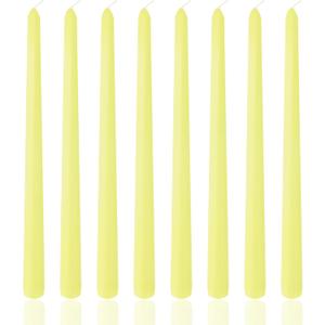 8 Pack 10 Inch Yellow Taper Candles for Dinner Home Decor Wedding Shower