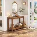 Besiost 32" Farmhouse Wood Entryway Table Narrow Console Table with Storage Behind Couch Sofa Table with Shelves Entry Way Table with Open Storage, Easy Assembly, Rustic Brown, 32"*31.3