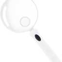 3 x Lakei 10X Handheld Reading Magnifier Glass, Non-Slip Handle,90mm(White)