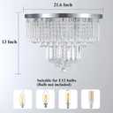 Modern Chrome K9 Crystal Chandelier Flush Mount Ceiling Light, D22 x H13