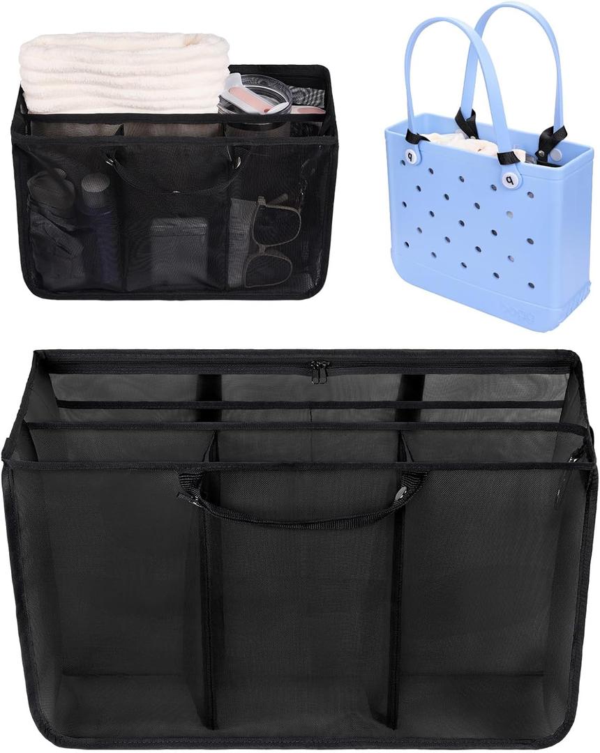 OUTXE Beach Bag Organizer Compatible with Baby Bogg Bag Accessories Inserts, Lightweight Mesh Insert Divider Pouch for Small Bogg Bags, Beach Tote Bags Insert for Organizing